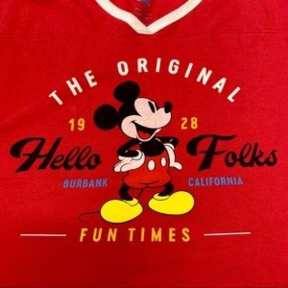 DISNEY Mickey Mouse original hello Folks T-shirt Sz M - Picture 6 of 11